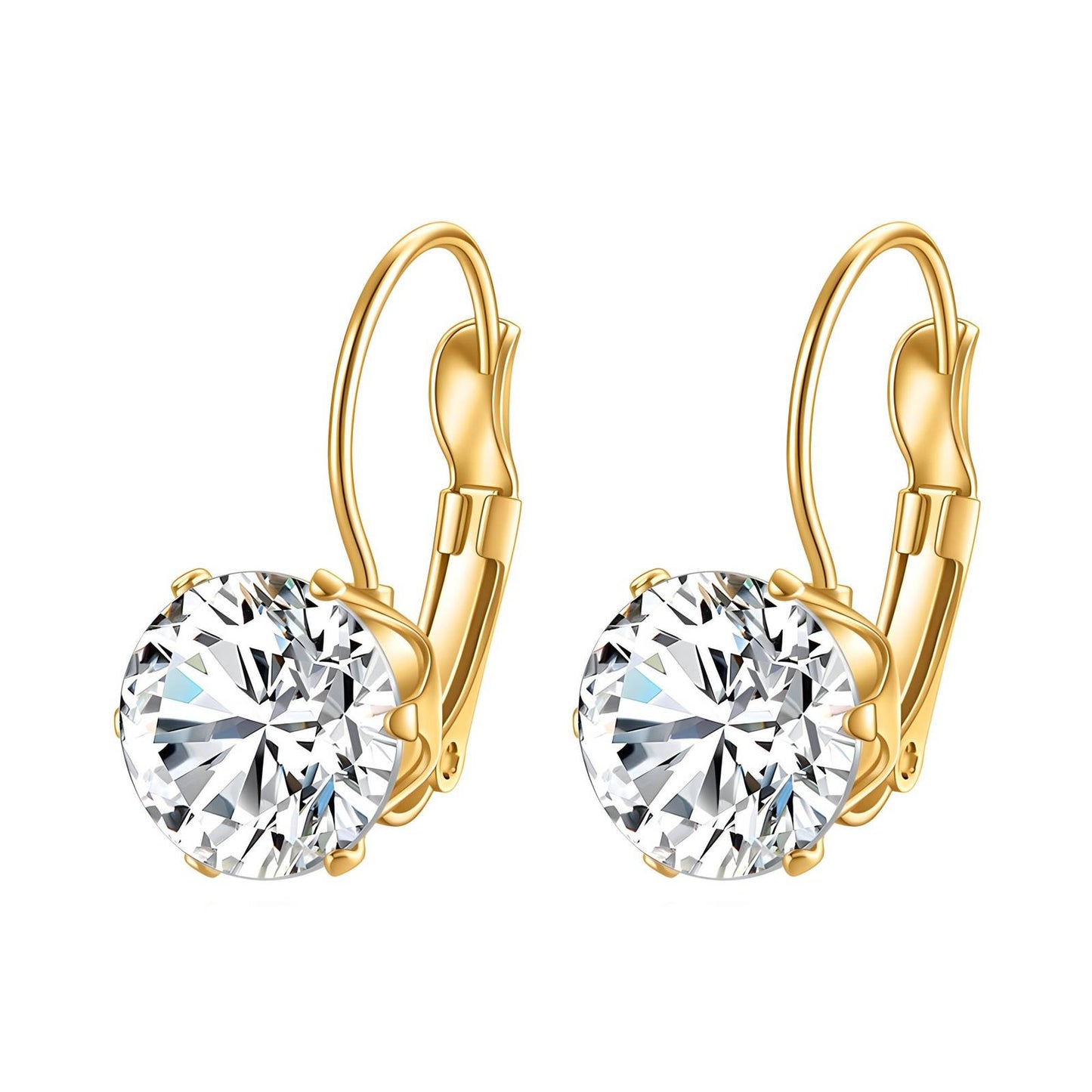 Earrings, 18K Gold Plated Steel