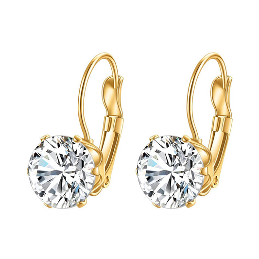 Earrings, 18K Gold Plated Steel
