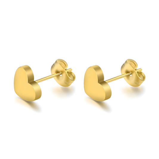 Hearts Earrings, 18K Gold Plated Steel