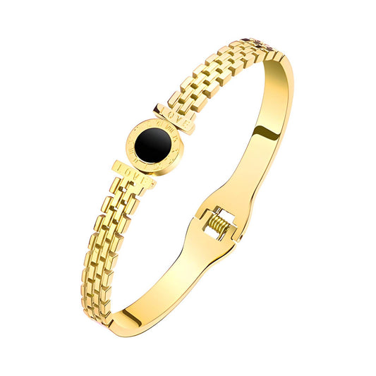 Bracelet, 18K Gold Plated Steel