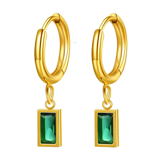 Earrings, 18K Gold Plated Steel