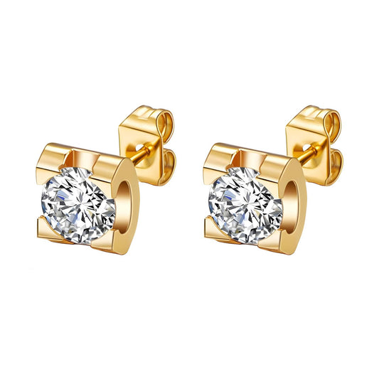 Earrings, 18K Gold Plated Steel