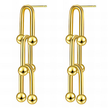 Earrings, 18K Gold Plated Steel