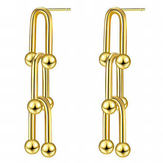 Earrings, 18K Gold Plated Steel