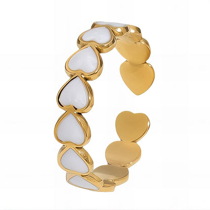 Hearts Ring, 18K Gold Plated Steel