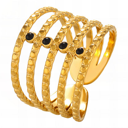 Ring, 18K Gold Plated Steel