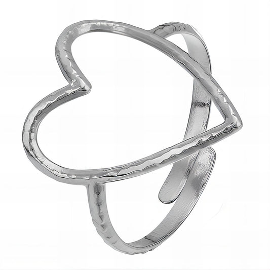 Heart Ring, Stainless Steel