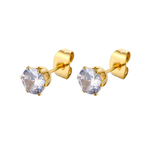 Earrings, 18K Gold Plated Steel