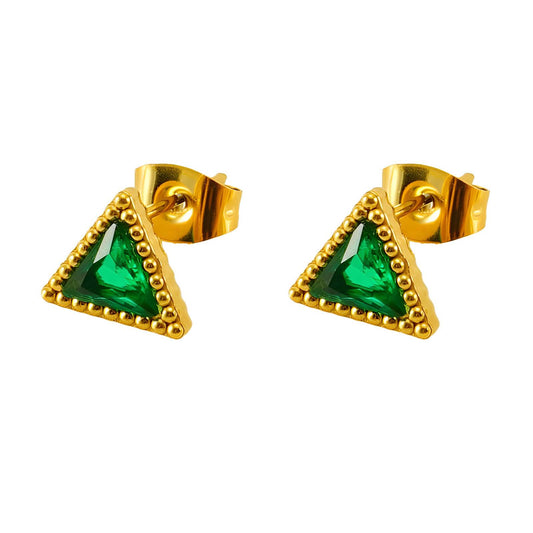 Earrings, 18K Gold Plated Steel