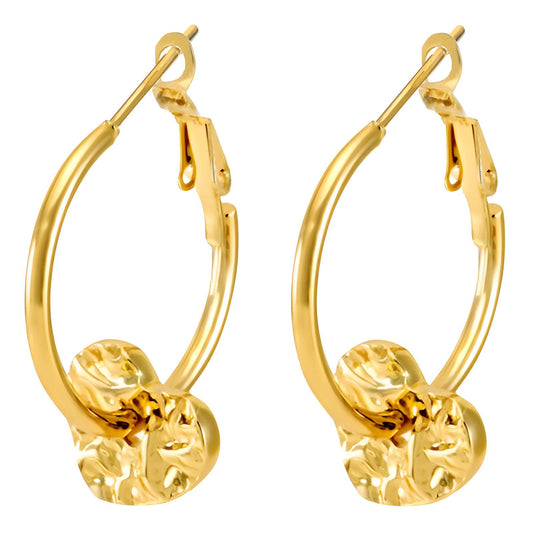 Hearts Earrings, 18K Gold Plated Steel