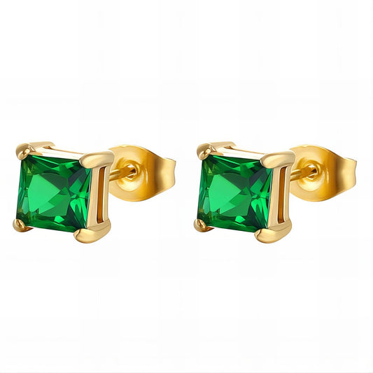 Earrings, 18K Gold Plated Steel