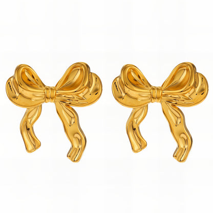 Earrings, 18K Gold Plated Steel