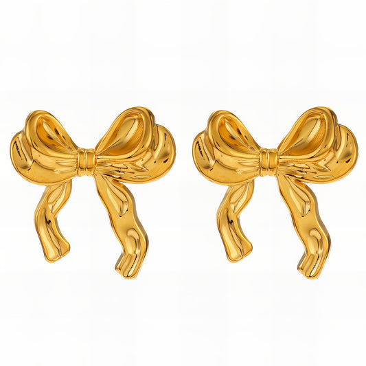 Earrings, 18K Gold Plated Steel