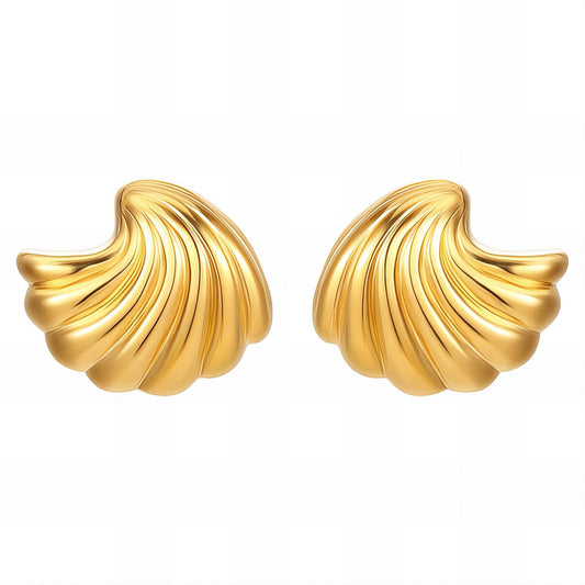 Seashells Earrings, 18K Gold Plated Steel