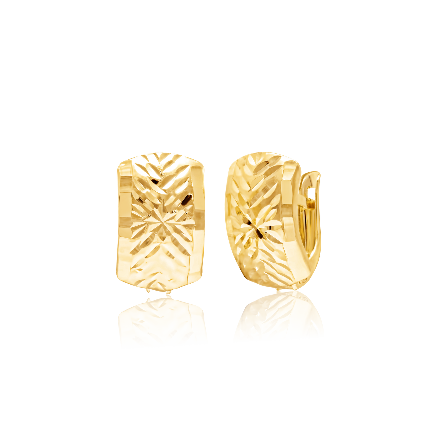 18K Pure Gold Curved Clip Jewelry Set