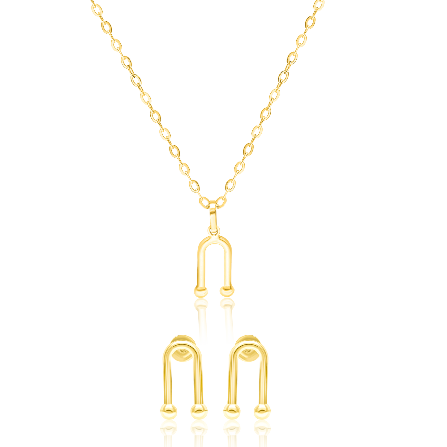 18K Pure Gold Jewelry Set