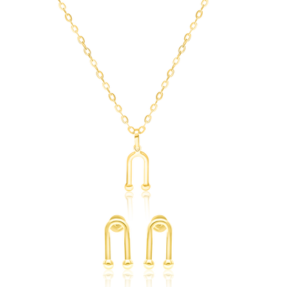 18K Pure Gold Jewelry Set