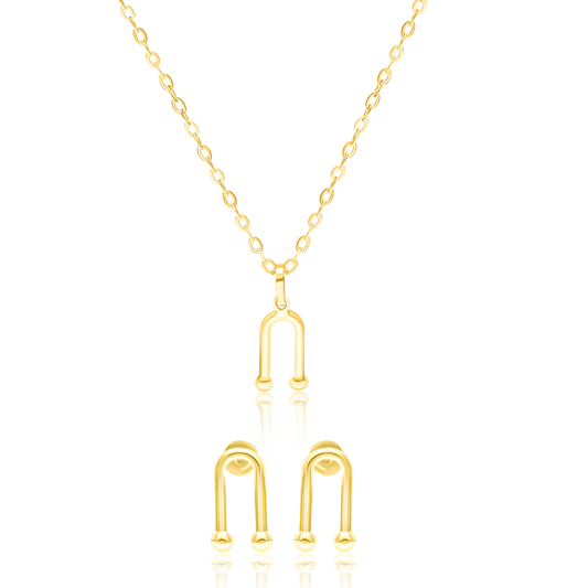 18K Pure Gold Jewelry Set