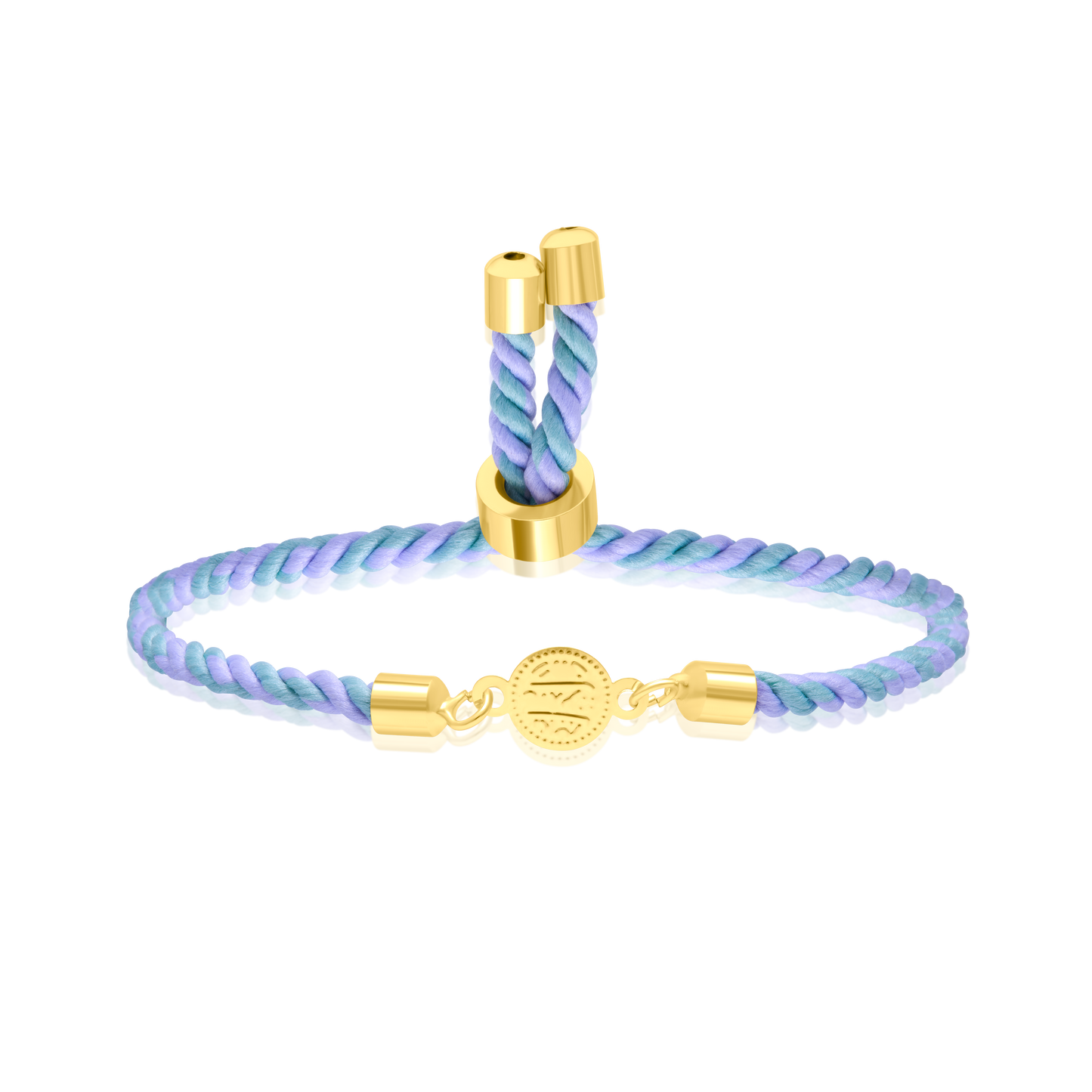 18K Pure Gold Multi Color Thread Coin Bracelet