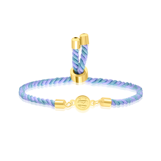 18K Pure Gold Multi Color Thread Coin Bracelet