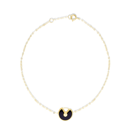 18K Pure Gold Black Bracelet