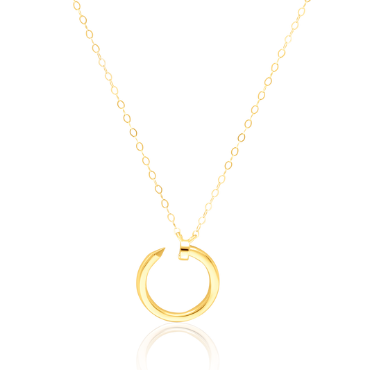 18K Pure Gold Curved Nail Necklace