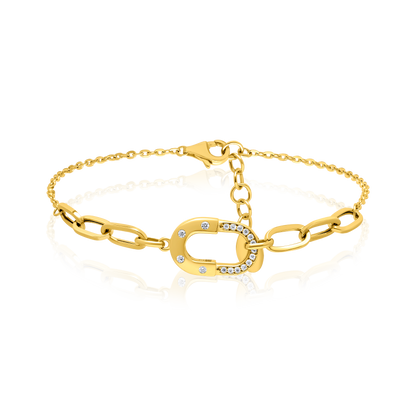 18K Pure Gold Elegant Linked Stone Jewelry Set