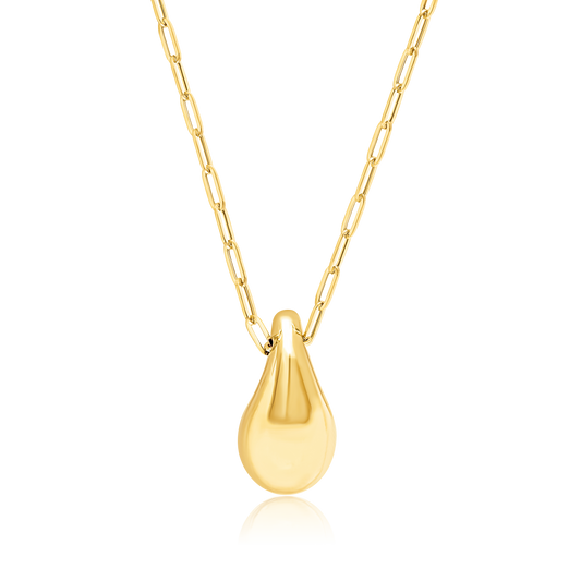 18K Pure Gold Drop Necklace