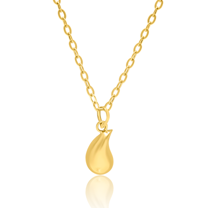 18K Pure Gold Curved Drop Jewelry Set