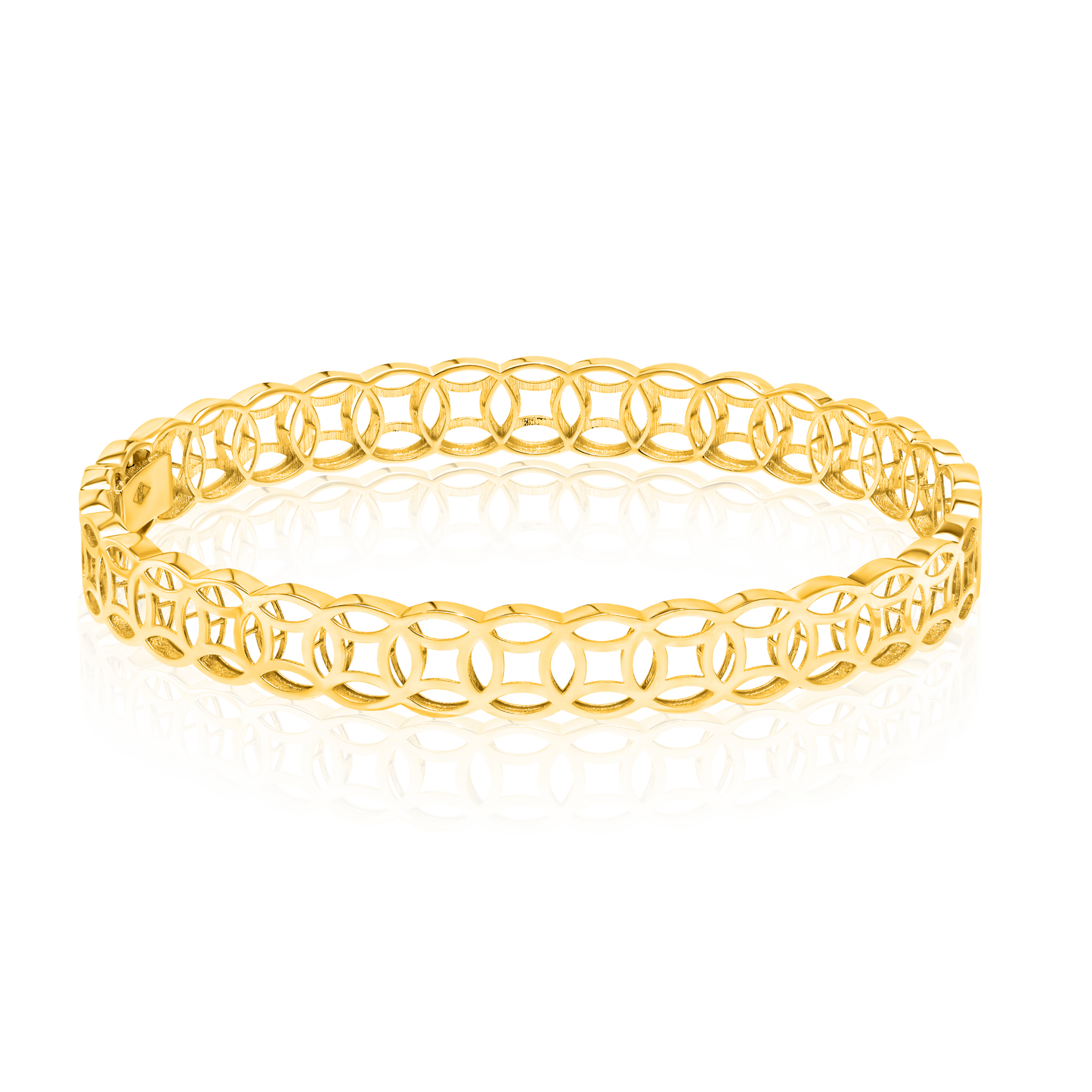 18K Pure Gold Elegant Money Catcher Bangle