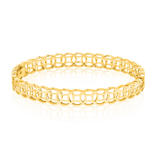 18K Pure Gold Elegant Money Catcher Bangle