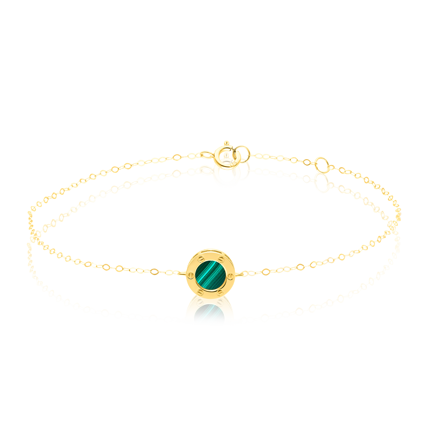 18K Pure Gold Green Round Jewelry Set