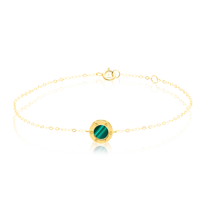 18K Pure Gold Green Round Jewelry Set