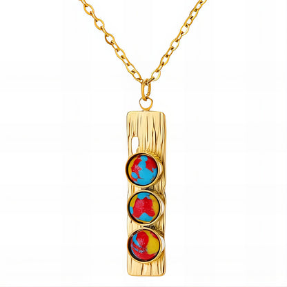 Necklace, 18K Gold Plated Steel