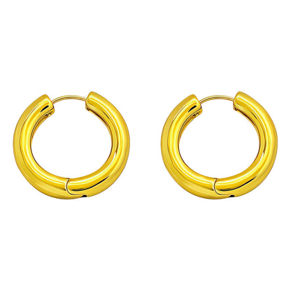 Earrings, 18K Gold Plated Steel