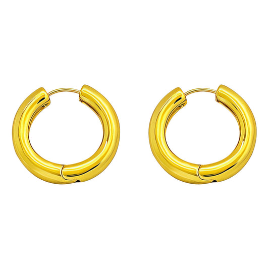 Earrings, 18K Gold Plated Steel