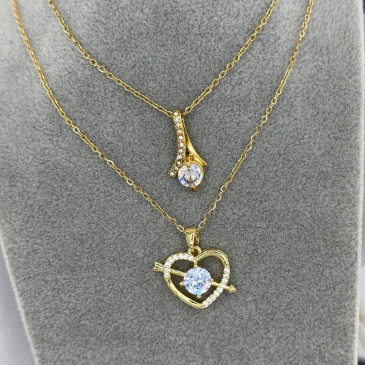 Necklace, 18K Gold Plated Steel