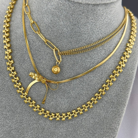 Necklace, 18K Gold Plated Steel