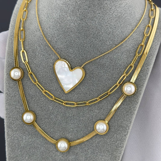 Necklace, 18K Gold Plated Steel