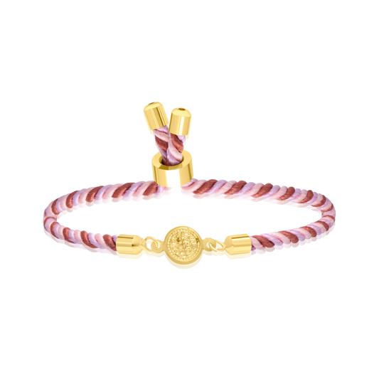 18K Pure Gold Multi Color Thread Coin Bracelet