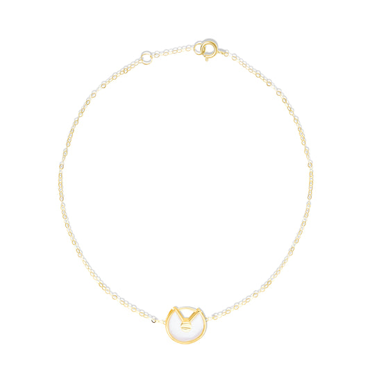 18K Pure Gold White Bracelet