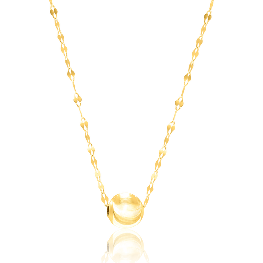18K Pure Gold Moving Seed Necklace