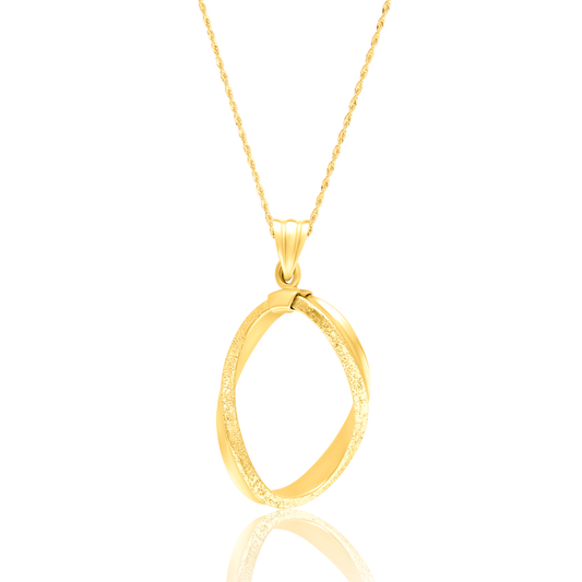 18K Pure Gold Oval Twisted Necklace