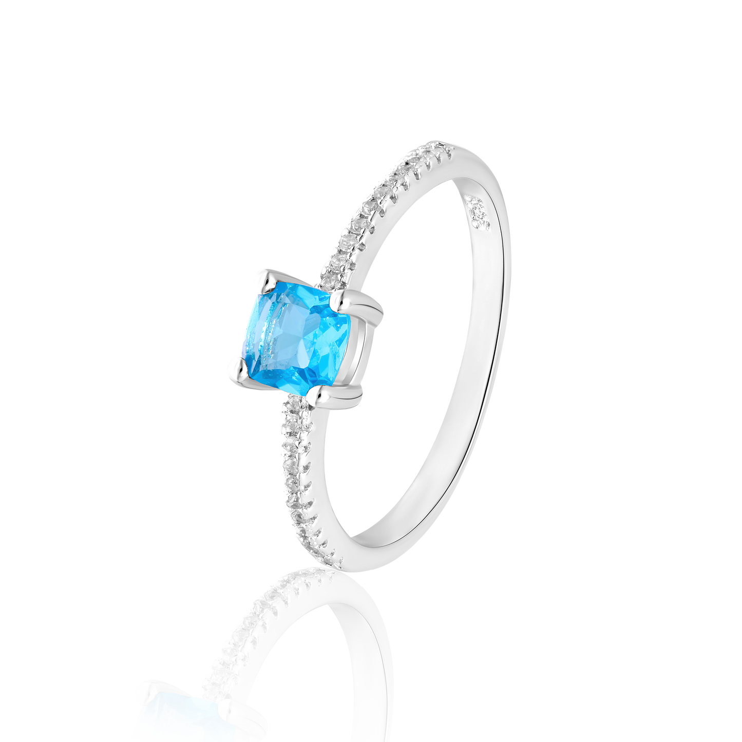Real 925 Sterling Blue Stone Silver Rings