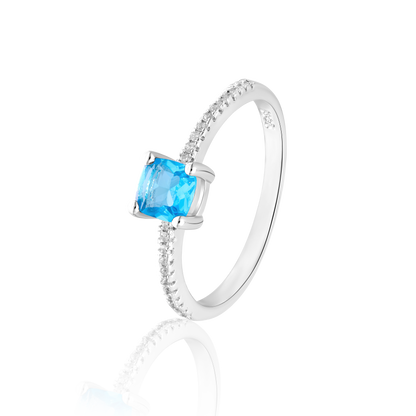 Real 925 Sterling Blue Stone Silver Rings
