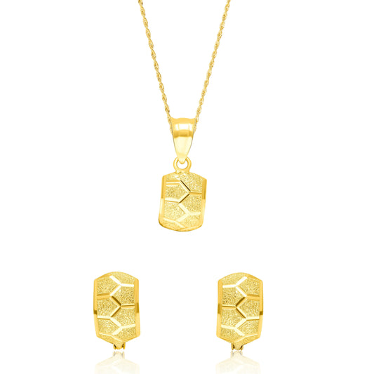 18K Pure Gold Half Curved Clip Jewelry Set