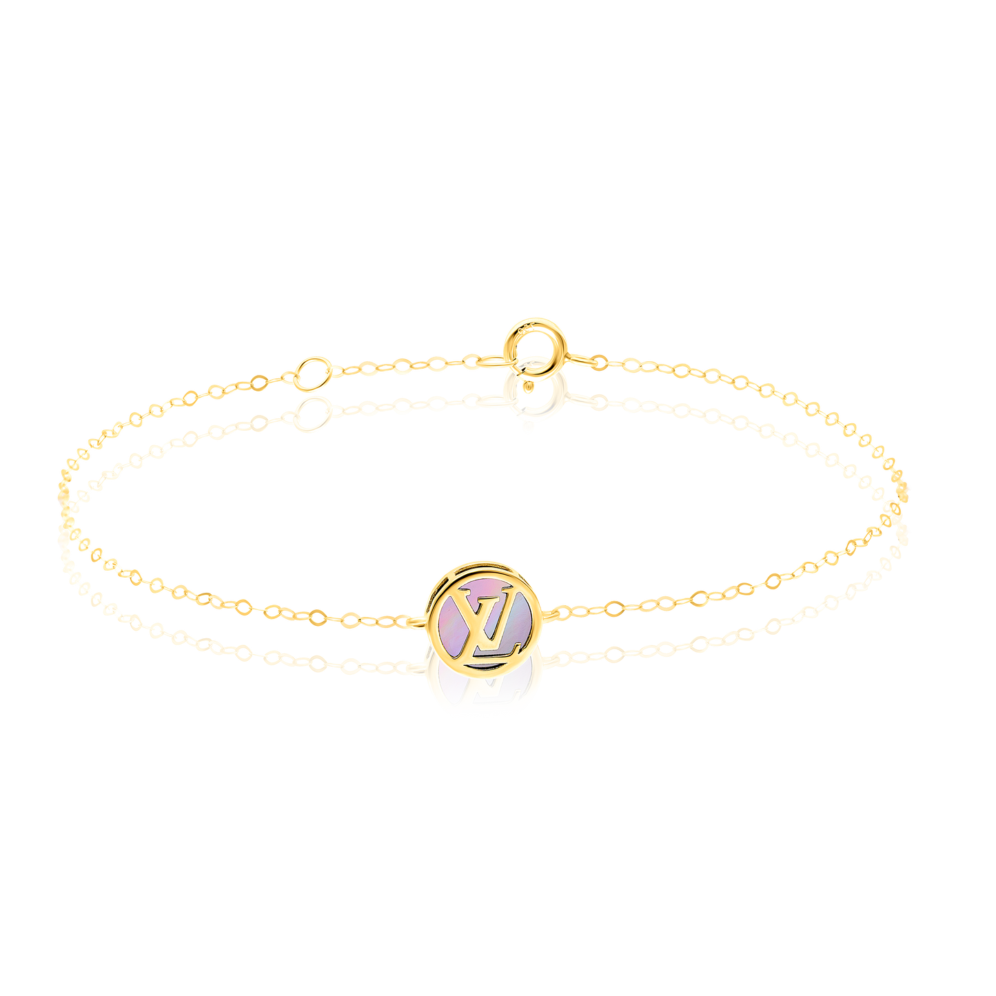 18K Pure Gold Round L.V Bracelet