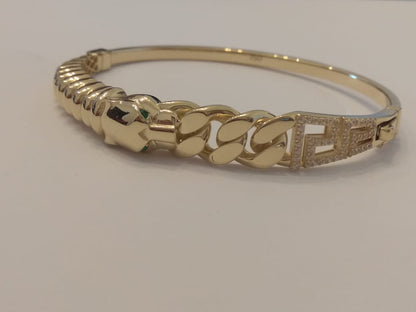 18K Pure Gold Elegant Panther Bangle