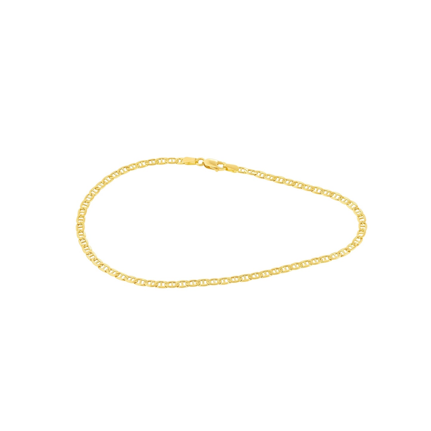 18K Pure Gold Flat Linked Anklet