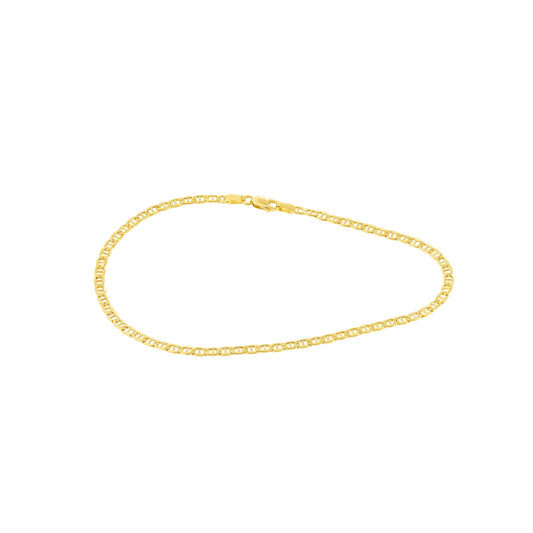18K Pure Gold Flat Linked Anklet